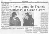 Primera dama de Francia condecoró a Oscar Castro