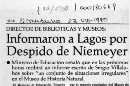 Informaron a Lagos por depido de Niemeyer  [artículo].
