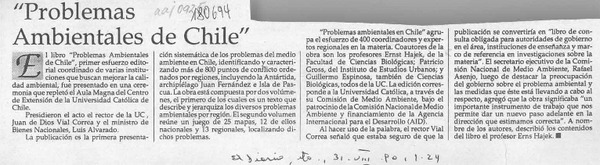 "Problemas ambientales de Chile"  [artículo].