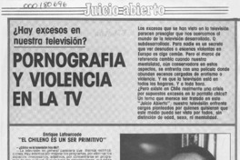Pornografía y violencia en la TV  [artículo].