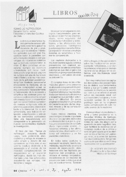 Temas de nefrología  [artículo] Vicente Valdivieso.