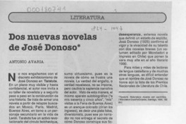 Dos nuevas novelas de José Donoso  [artículo] Antonio Avaria.
