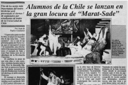 Alumnos de la Chile se lanzan en la gran locura de "Marat-Sade"
