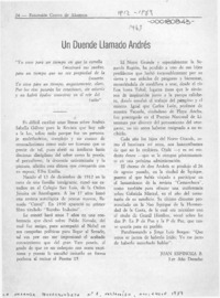 Un duende Llamado Andrés  [artículo] Juan Espinoza B.