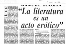 Manuel Scorza, "La literatura es un acto erótico"  [artículo] Armando Almada Roche.
