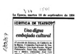 Una digna embajada cultural  [artículo] Eduardo Guerrero.
