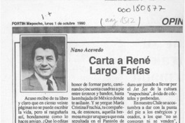 Carta a René Largo Farías  [artículo] Nano Acevedo.