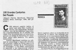 100 Grandes cantantes del pasado  [artículo] Francisco José Folch.