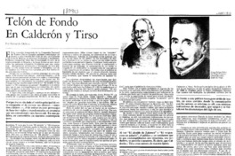 Telón de fondo en Calderón y Tirso  [artículo] Fernando Debesa.