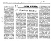 El alcalde de Zalamea  [artículo] Carola Oyarzún L.