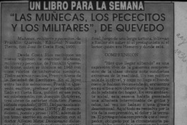"Las muñecas, los pececitos y los militares", de Quevedo  [artículo] Mario Ferrero.
