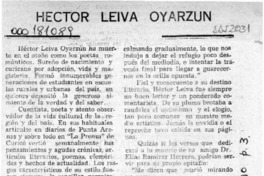 Héctor Leiva Oyarzún  [artículo] Matías Rafide B.