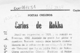 Carlos de Rokha  [artículo] Ratón de biblioteca.