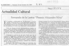 Fernando de la Lastra, "Premio Alejandro Silva"