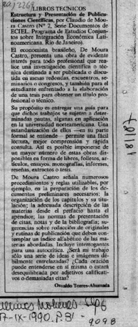 Estructura y presentación de publicaciones científicas  [artículo] Osvaldo Torres-Ahumada.