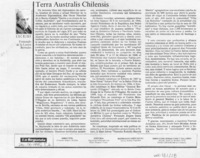 Terra australis chilensis  [artículo] Fernando de la Lastra Bernales.