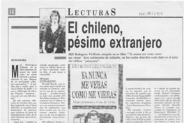El chileno, pésimo extranjero  [artículo] Héctor Velis Mesa.