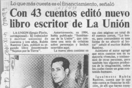 Con 43 cuentos editó nuevo libro escritor de La Unión  [artículo] Sergio Florín.
