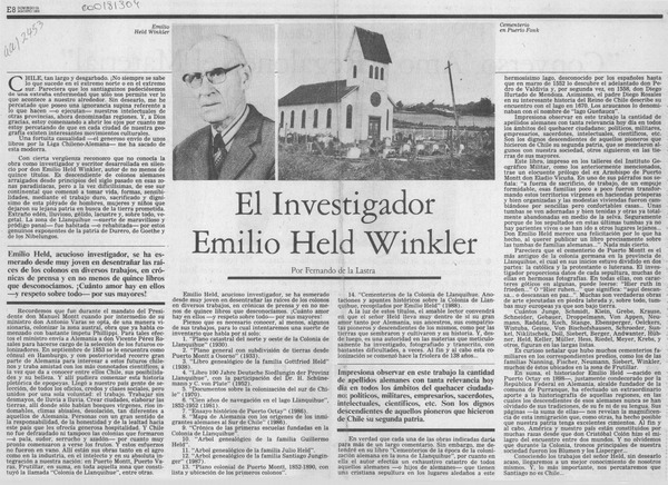 El investigador Emilio Held Winkler