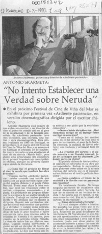 "No intento establecer una verdad sobre Neruda"  [artículo].
