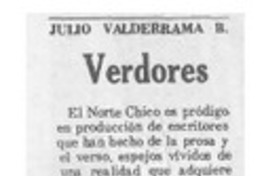 Verdores  [artículo] Julio Valderrama B.