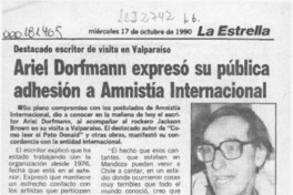 Ariel Dorfmann expresó su pública adhesión a Amnistía Internacional  [artículo].