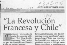 "La Revolución francesa y Chile"  [artículo].