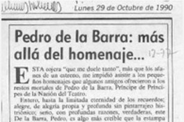 Pedro de la Barra, más allá del homenaje --  [artículo] Wilfredo Mayorga.