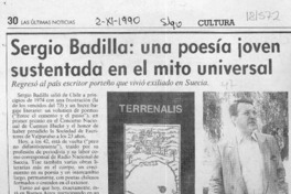 Sergio Badilla, una poesía joven sustentada en el mito universal  [artículo].