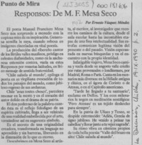 Responsos, de M. F. Mesa Seco  [artículo] Ernesto Vásquez Méndez.