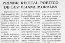 Primer recital poético de Luz Eliana Morales  [artículo].