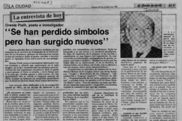 "Se han perdido símbolos pero han surgido nuevos"  [artículo] Guillermo Chávez.