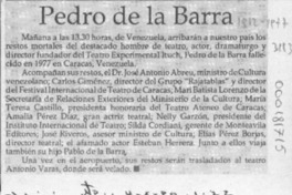 Pedro de la Barra  [artículo].
