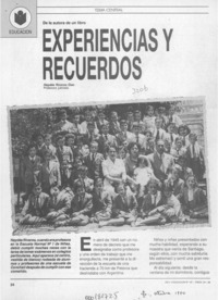 Experiencias y recuerdos  [artículo] Haydée Riveros Díaz.