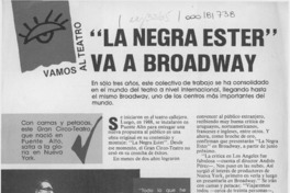 "La Negra Ester" va a Broadway  [artículo].