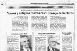 Nuevos y antiguos rostros en el Consejo de Rectores  [artículo] Juan Gonzalo Rocha.