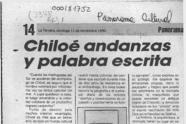Chiloé andanzas y palabra escrita  [artículo].