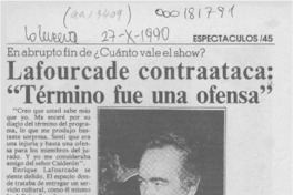 Lafourcade contraataca, "Término de una ofensa"  [artículo].