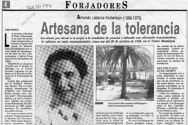 Artesana de la tolerancia  [artículo] Pablo Portales.