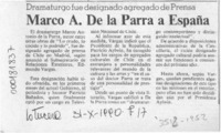 Marco A. de la Parra a España  [artículo].