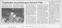Cumpleaños con poemas para Juvencio Valle  [artículo].