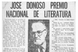 José Donoso Premio Nacional de Literatura  [artículo].