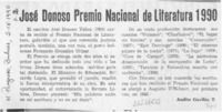 José Donoso Premio Nacional de Literatura 1990  [artículo] Audito Gavilán T.
