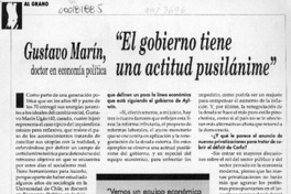 Gustavo Marín, "El gobierno tiene una actitud pusilánime"  [artículo] H. T.
