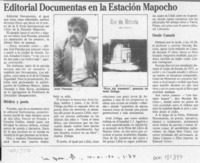 Editorial Documentas en la Estación Mapocho  [artículo].