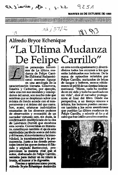 "La Ultima mudanza de Felipe Carrillo"  [artículo].
