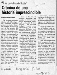 Crónica de una historia imprescindible  [artículo] Leonardo Cáceres.