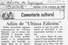 Adiós de "Ultima edición"  [artículo] Sergio Muñoz.
