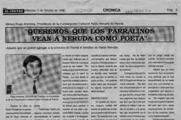 "Queremos que los parralinos vean a Neruda como poeta"  [artículo].