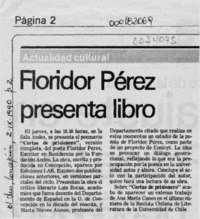 Floridor Pérez presenta libro  [artículo].